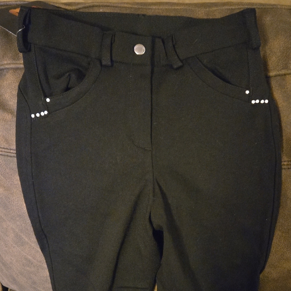 HR Farm Womens Equestrian Pants Full Seat Silicone Grip Breeches Black Size 24 - Picture 3 of 10